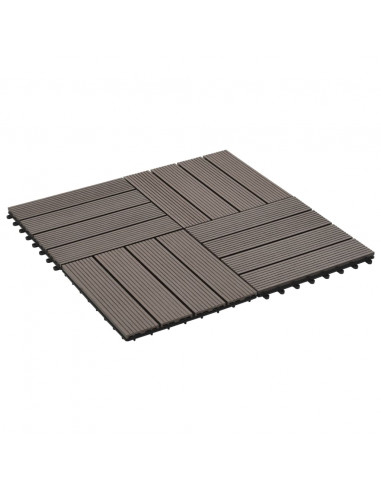 Piastrelle per Decking 22 pz 30x30cm 2mq in WPC Marrone Scuro