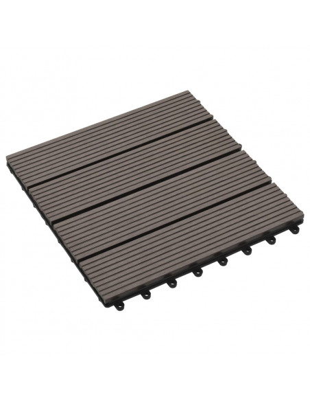 Piastrelle per Decking 22 pz 30x30cm 2mq in WPC Marrone Scuro