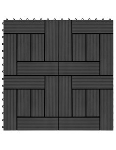 Piastrelle per Decking 22 pz 30x30cm 2mq in WPC Nero 2