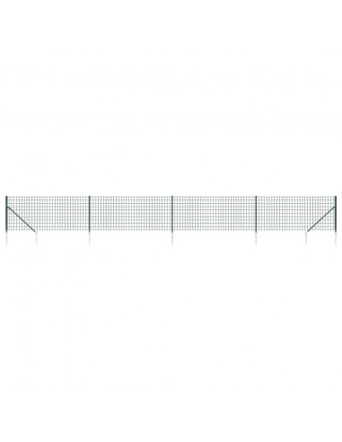 Recinzione Metallica con Picchetti Ancoraggio Verde 1x10 m
