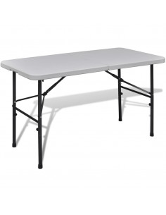 Tavolo Pieghevole da Giardino 122 cm in HDPE Bianco 2