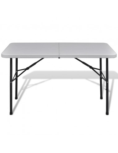 Tavolo Pieghevole da Giardino 122 cm in HDPE Bianco