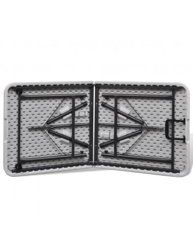 Tavolo Pieghevole da Giardino 122 cm in HDPE Bianco