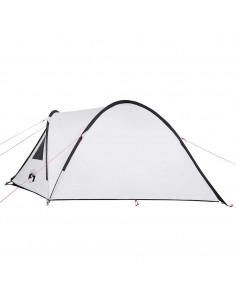 Tenda Campeggio a Cupola 4 Persone Bianca Tessuto Impermeabile 2