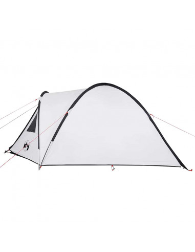Tenda Campeggio a Cupola 4 Persone Bianca Tessuto Impermeabile