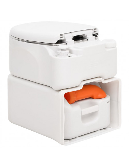 Toilette Integrata da Campeggio Bianca 24x17 L HDPE e Acciaio