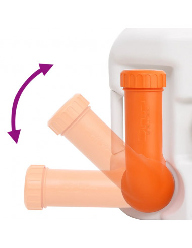 Toilette Integrata da Campeggio Bianca 24x17 L HDPE e Acciaio