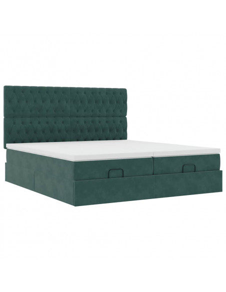 Struttura Letto Pouf con Materassi 200x200 cm Velluto