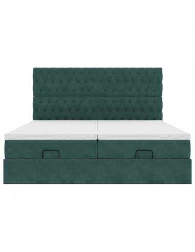 Struttura Letto Pouf con Materassi 200x200 cm Velluto