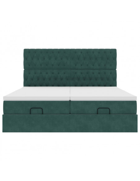 Struttura Letto Pouf con Materassi 200x200 cm Velluto