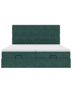 Struttura Letto Pouf con Materassi 200x200 cm Velluto 2