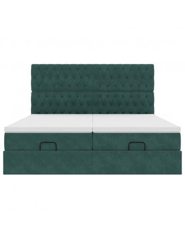 Struttura Letto Pouf con Materassi 200x200 cm Velluto