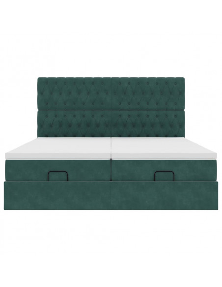 Struttura Letto Pouf con Materassi 200x200 cm Velluto