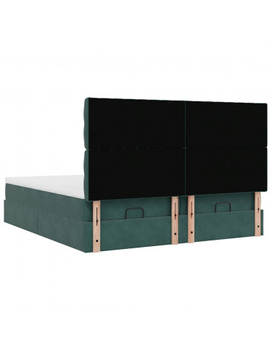 Struttura Letto Pouf con Materassi 200x200 cm Velluto