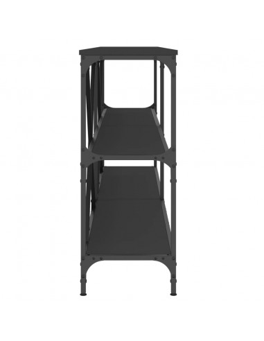 Tavolino Consolle Nero 200x30x75 cm Legno Multistrato e Ferro