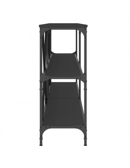 Tavolino Consolle Nero 200x30x75 cm Legno Multistrato e Ferro