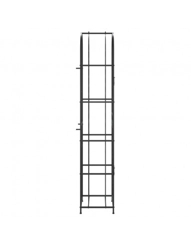 Portavini da 73 Bottiglie Nero 45x36x200cm in Ferro Battuto