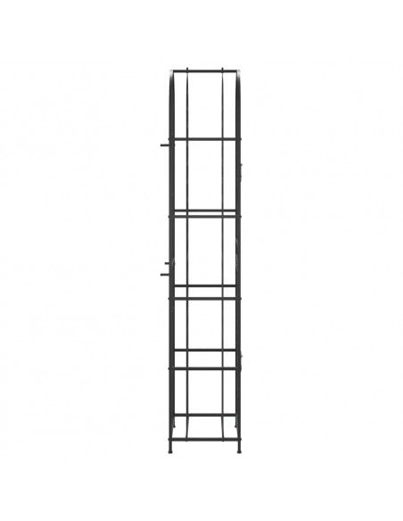 Portavini da 73 Bottiglie Nero 45x36x200cm in Ferro Battuto