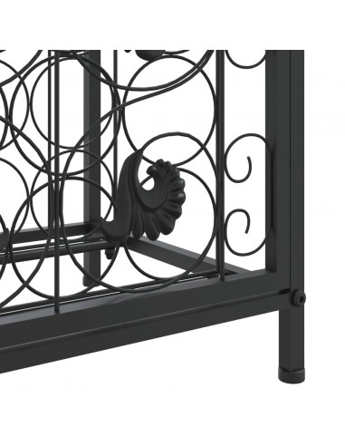 Portavini da 73 Bottiglie Nero 45x36x200cm in Ferro Battuto