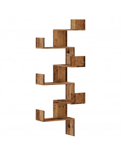 Scaffale Angolare Muro Legno Antico 45x45x147 cm Multistrato
