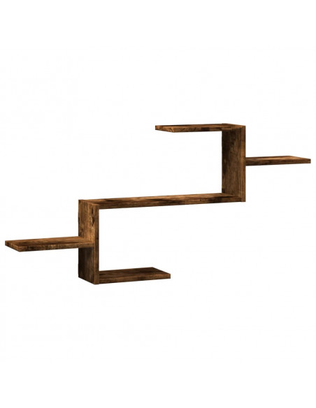 Scaffale a Muro Rovere Fumo 104x15x49 cm in Truciolato