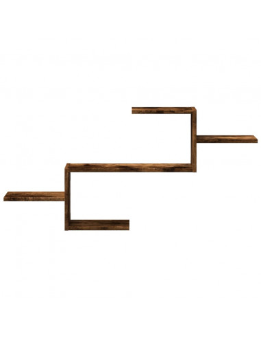 Scaffale a Muro Rovere Fumo 104x15x49 cm in Truciolato