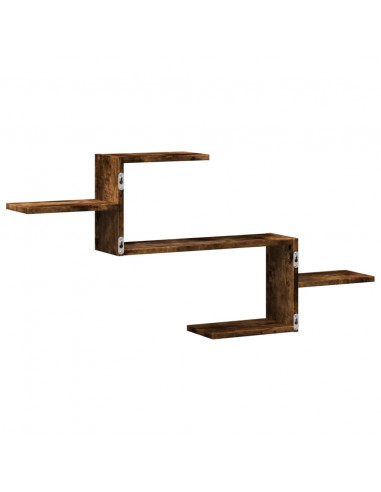 Scaffale a Muro Rovere Fumo 104x15x49 cm in Truciolato