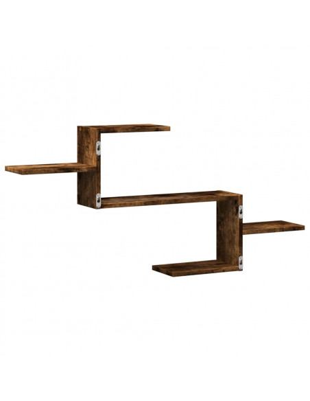 Scaffale a Muro Rovere Fumo 104x15x49 cm in Truciolato
