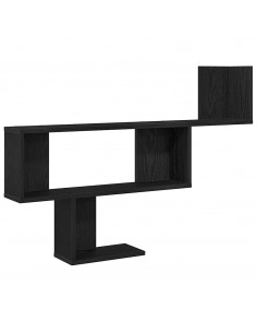 Scaffale a Parete Rovere Nero 100x15x70 cm in Truciolato 2