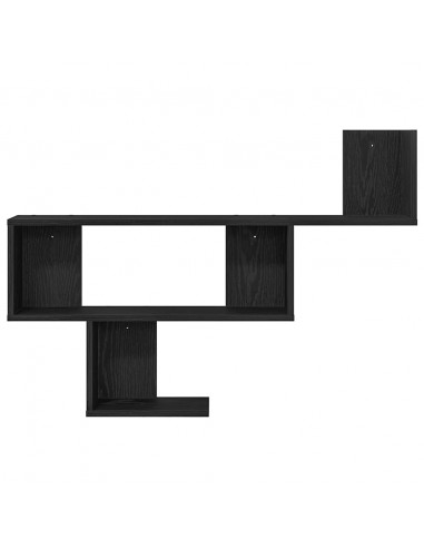 Scaffale a Parete Rovere Nero 100x15x70 cm in Truciolato