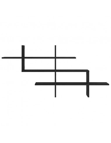 Scaffale a Parete Rovere Nero 124,5x18x60,5 cm in Truciolato