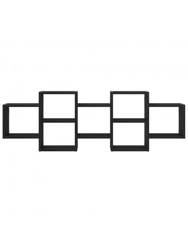 Scaffale a Parete Rovere Nero 129x18x42 cm in Truciolato