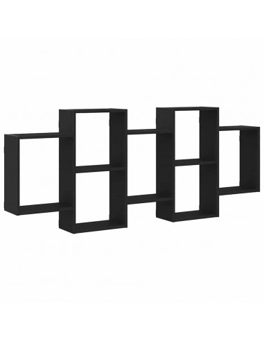 Scaffale a Parete Rovere Nero 159x18x65 cm in Truciolato