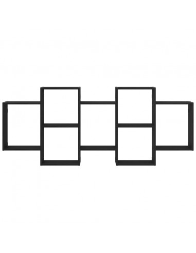 Scaffale a Parete Rovere Nero 159x18x65 cm in Truciolato