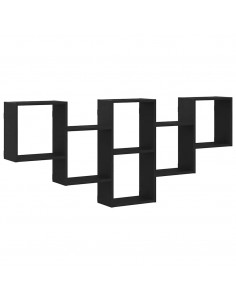 Scaffale a Parete Rovere Nero 159x18x66 cm in Truciolato 2