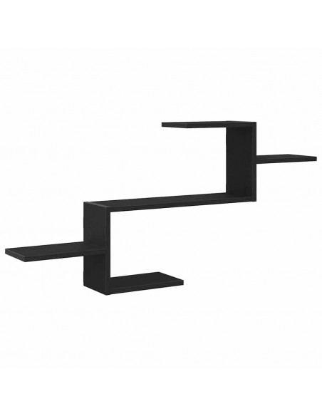Scaffale a Parete Rovere Nero 104x15x49 cm in Truciolato