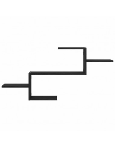 Scaffale a Parete Rovere Nero 104x15x49 cm in Truciolato