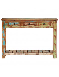 Tavolo Consolle 110x30x76 cm in Legno Massello Riciclato 2