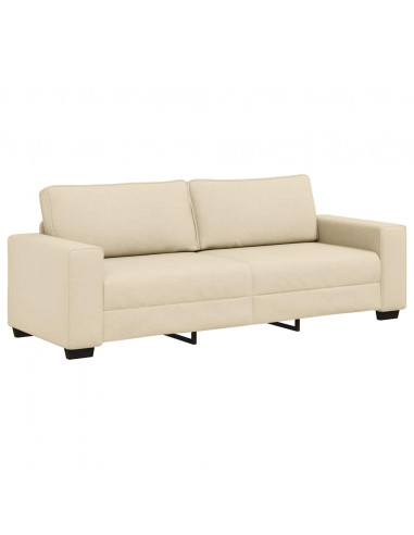 Set di Divani 2 pz con Cuscini Crema in Tessuto