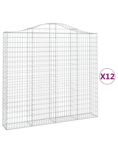 Cesti Gabbioni ad Arco 12 pz 200x30x180/200 cm Ferro Zincato