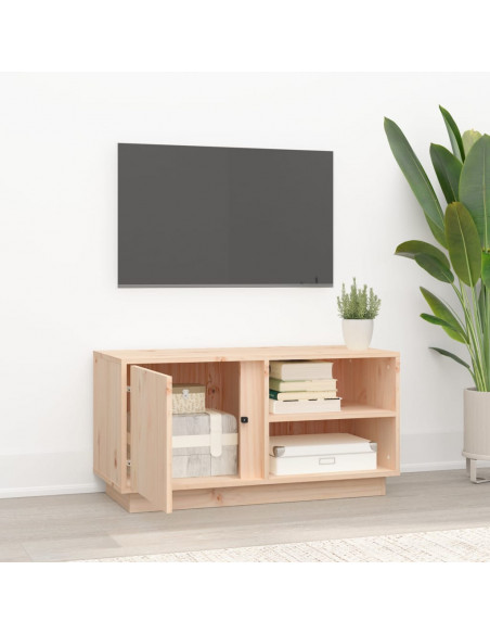 Mobile Porta TV 80x35x40,5 cm in Legno Massello di Pino