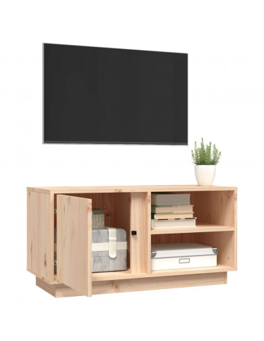 Mobile Porta TV 80x35x40,5 cm in Legno Massello di Pino
