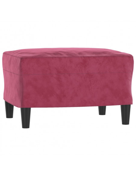 Set di Divani 3 pz con Cuscini Rosso Vino in Velluto
