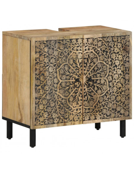 Set Mobili da Bagno 4 pz in Legno Massello di Mango