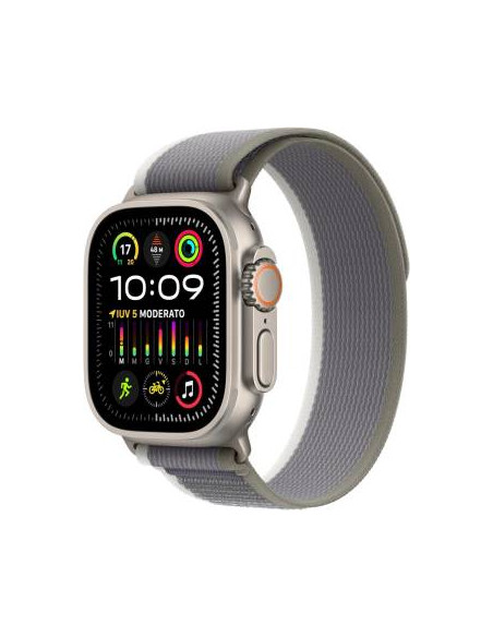 Apple Watch Ultra2 Cell 49mm Titanium Trail Loop Green/Grey M/L ITA MRF43TY/A