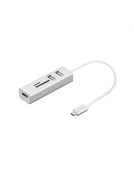 Nilox NX090301141 hub di interfaccia USB 3.2 Gen 1 (3.1 Gen 1) Type-C Argento