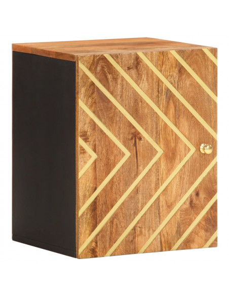 Set Mobili da Bagno 5pz Marrone e Nero Legno Massello di Mango