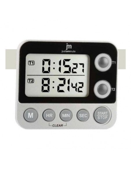 Timer cucina Lowell JT 5413NS JUSTAMINUTE Digital Nero e Silver