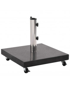Base per Parasole in Granito 30 kg Quadrata Nera