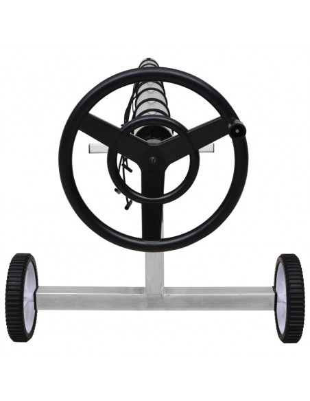 Rullo di Copertura per Piscina con Base in Acciaio Inox